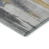5' X 8' Navy Blue Ivory And Brown Abstract Washable Area Rug With UV Protection