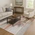 5' X 8' Terra Cotta Ivory And Gray Abstract Washable Area Rug With UV Protection
