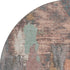 8' Terra Cotta Ivory And Gray Abstract Washable Round Rug With UV Protection