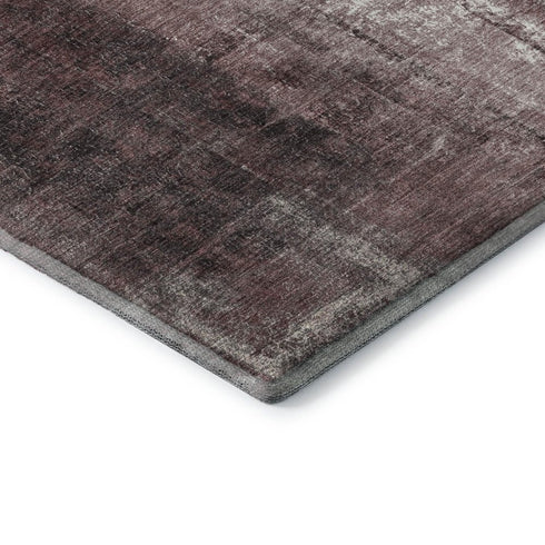 5' X 8' Blush Charcoal And Ivory Abstract Washable Area Rug With UV Protection