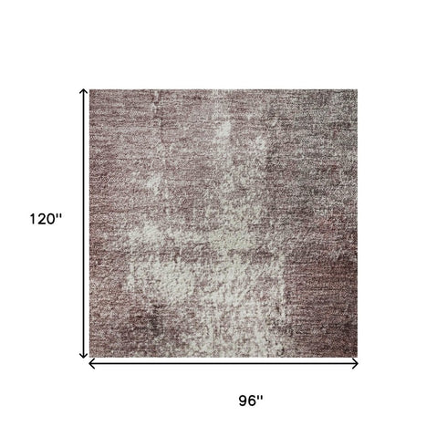 8' X 10' Blush Charcoal And Ivory Abstract Washable Area Rug With UV Protection
