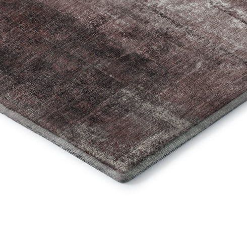 8' X 10' Blush Charcoal And Ivory Abstract Washable Area Rug With UV Protection
