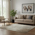 5' X 8' Brown Gray And Ivory Abstract Washable Area Rug With UV Protection