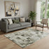 5' X 8' Gold Charcoal And Silver Abstract Washable Area Rug With UV Protection