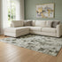 8' X 10' Gold Charcoal And Silver Abstract Washable Area Rug With UV Protection