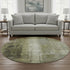 8' Olive Green Charcoal And Ivory Abstract Washable Round Rug With UV Protection