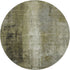 8' Olive Green Charcoal And Ivory Abstract Washable Round Rug With UV Protection