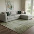 8' X 10' Olive Green Charcoal And Ivory Abstract Washable Area Rug With UV Protection