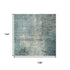 9' X 12' Teal Charcoal And Ivory Abstract Washable Area Rug With UV Protection