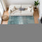 9' X 12' Teal Charcoal And Ivory Abstract Washable Area Rug With UV Protection