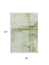 8' X 10' Artichoke Green And Ivory Striped Washable Area Rug With UV Protection