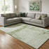 8' X 10' Artichoke Green And Ivory Striped Washable Area Rug With UV Protection