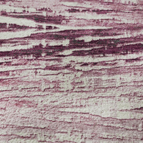 5' X 8' Blush And Ivory Striped Washable Area Rug With UV Protection