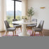 8' Blush And Ivory Striped Washable Round Rug With UV Protection