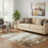 5' X 8' Ivory And Brown Striped Washable Area Rug With UV Protection