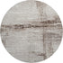 8' Taupe And Ivory Striped Washable Round Rug With UV Protection