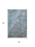 5' X 8' Blue And Gray Abstract Washable Area Rug With UV Protection