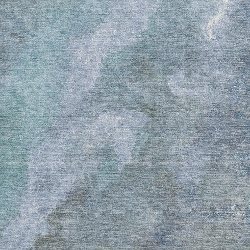 5' X 8' Blue And Gray Abstract Washable Area Rug With UV Protection