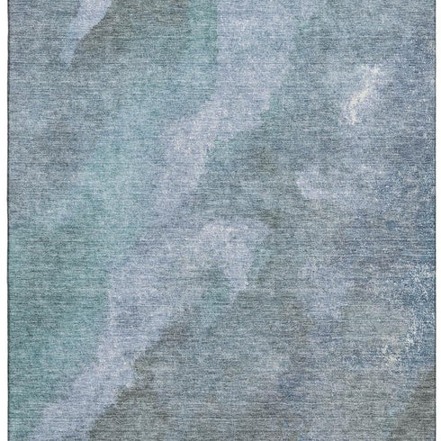 5' X 8' Blue And Gray Abstract Washable Area Rug With UV Protection
