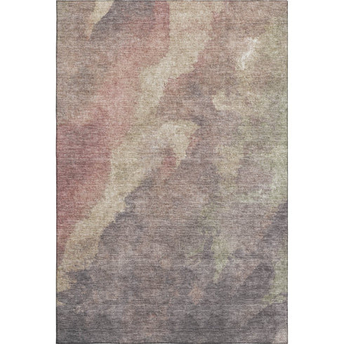 8' X 10' Copper And Taupe Abstract Washable Area Rug With UV Protection