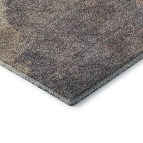 8' X 10' Copper And Taupe Abstract Washable Area Rug With UV Protection