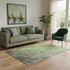 5' X 8' Green And Charcoal Abstract Washable Area Rug With UV Protection