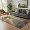 5' X 8' Coffee And Taupe Abstract Washable Area Rug With UV Protection