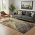 5' X 8' Coffee And Taupe Abstract Washable Area Rug With UV Protection