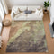 8' X 10' Coffee And Taupe Abstract Washable Area Rug With UV Protection