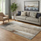 5' X 8' Beige Brown And Gray Abstract Washable Area Rug With UV Protection