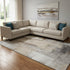 8' X 10' Beige Brown And Gray Abstract Washable Area Rug With UV Protection