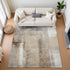 8' X 10' Beige Brown And Gray Abstract Washable Area Rug With UV Protection