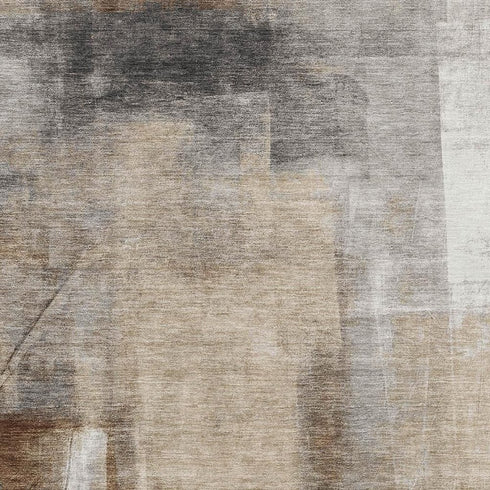 8' X 10' Beige Brown And Gray Abstract Washable Area Rug With UV Protection