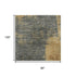 8' X 10' Gold And Blue Abstract Washable Area Rug With UV Protection