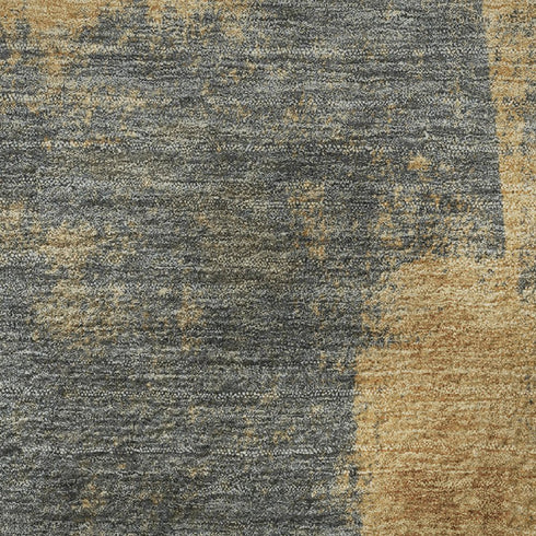 8' X 10' Gold And Blue Abstract Washable Area Rug With UV Protection