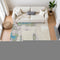 8' X 10' Linen Green And Blue Abstract Washable Area Rug With UV Protection