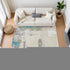 8' X 10' Linen Green And Blue Abstract Washable Area Rug With UV Protection
