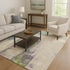 8' X 10' Linen Green And Blue Abstract Washable Area Rug With UV Protection