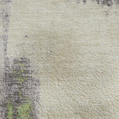 8' X 10' Linen Green And Blue Abstract Washable Area Rug With UV Protection