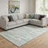 8' X 10' Artichoke Green And Ivory Abstract Washable Area Rug With UV Protection