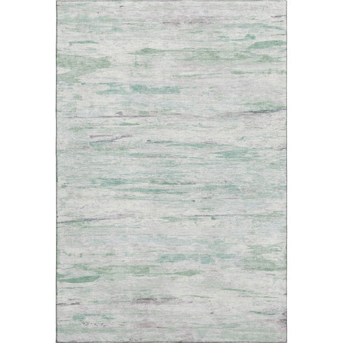 8' X 10' Artichoke Green And Ivory Abstract Washable Area Rug With UV Protection