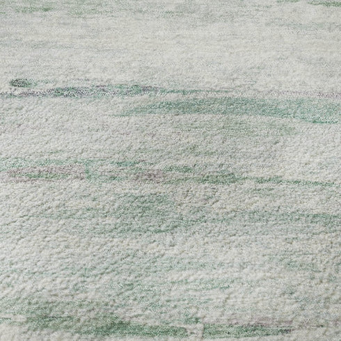 8' X 10' Artichoke Green And Ivory Abstract Washable Area Rug With UV Protection