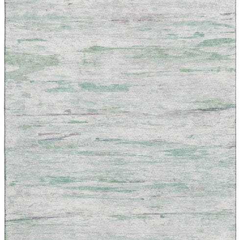 8' X 10' Artichoke Green And Ivory Abstract Washable Area Rug With UV Protection