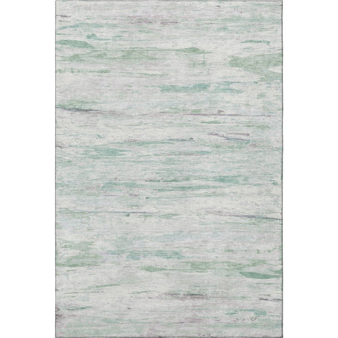 8' X 10' Artichoke Green And Ivory Abstract Washable Area Rug With UV Protection