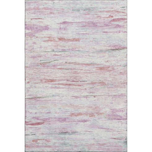 5' X 8' Blush And Ivory Abstract Washable Area Rug With UV Protection