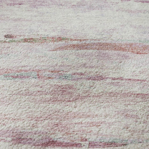5' X 8' Blush And Ivory Abstract Washable Area Rug With UV Protection