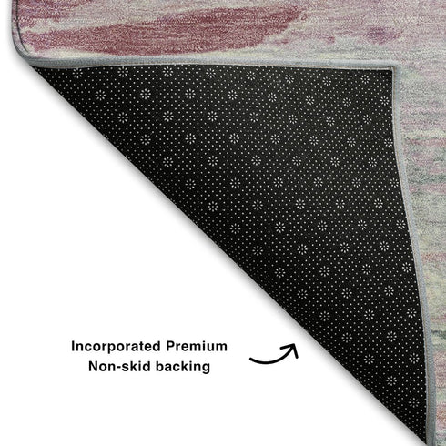 8' X 10' Blush And Ivory Abstract Washable Area Rug With UV Protection