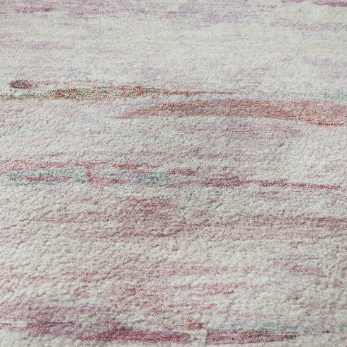 8' X 10' Blush And Ivory Abstract Washable Area Rug With UV Protection