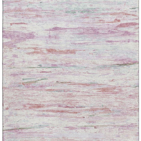8' X 10' Blush And Ivory Abstract Washable Area Rug With UV Protection