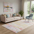 5' X 8' Coral Yellow And Ivory Abstract Washable Area Rug With UV Protection